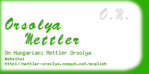 orsolya mettler business card